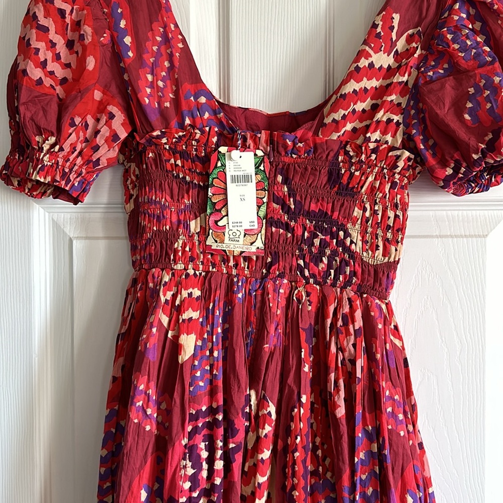 Farm Rio x Anthropologie Puff-Sleeve Smocked Maxi Dress